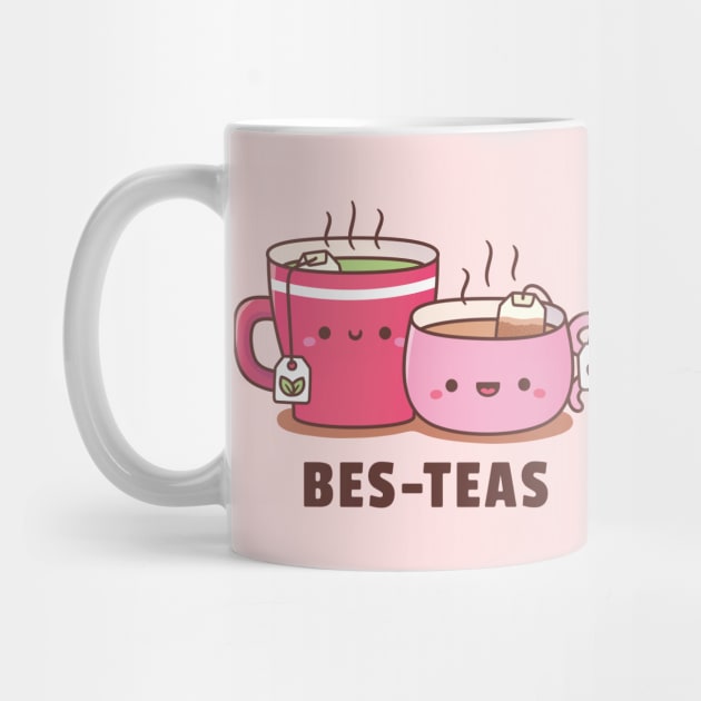 Cute Teacups Bes-Teas Besties Pun Humor by rustydoodle